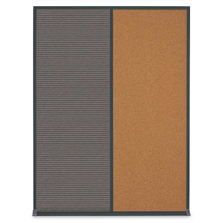 United Visual Products Single Door Radius Plus Corkboard, 18"X, UV8000PLUS-BLACK-RUBBER UV8000PLUS-BLACK-RUBBER